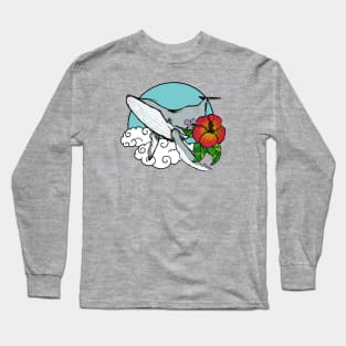 Whale with Flower Long Sleeve T-Shirt